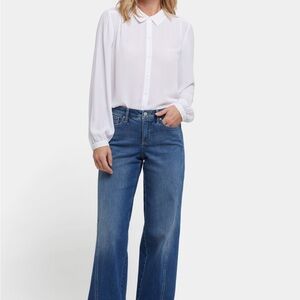 NYDJ Wide Leg High Rise Blue Denim Jeans 16W